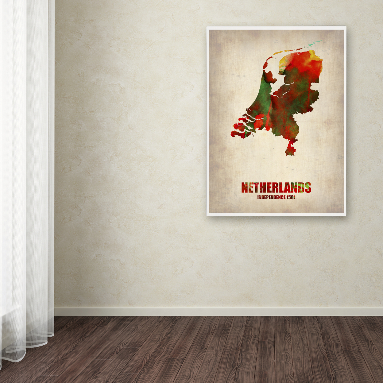 Naxart 'Netherlands Watercolor Map' Canvas Wall Art 35 X 47 Inches