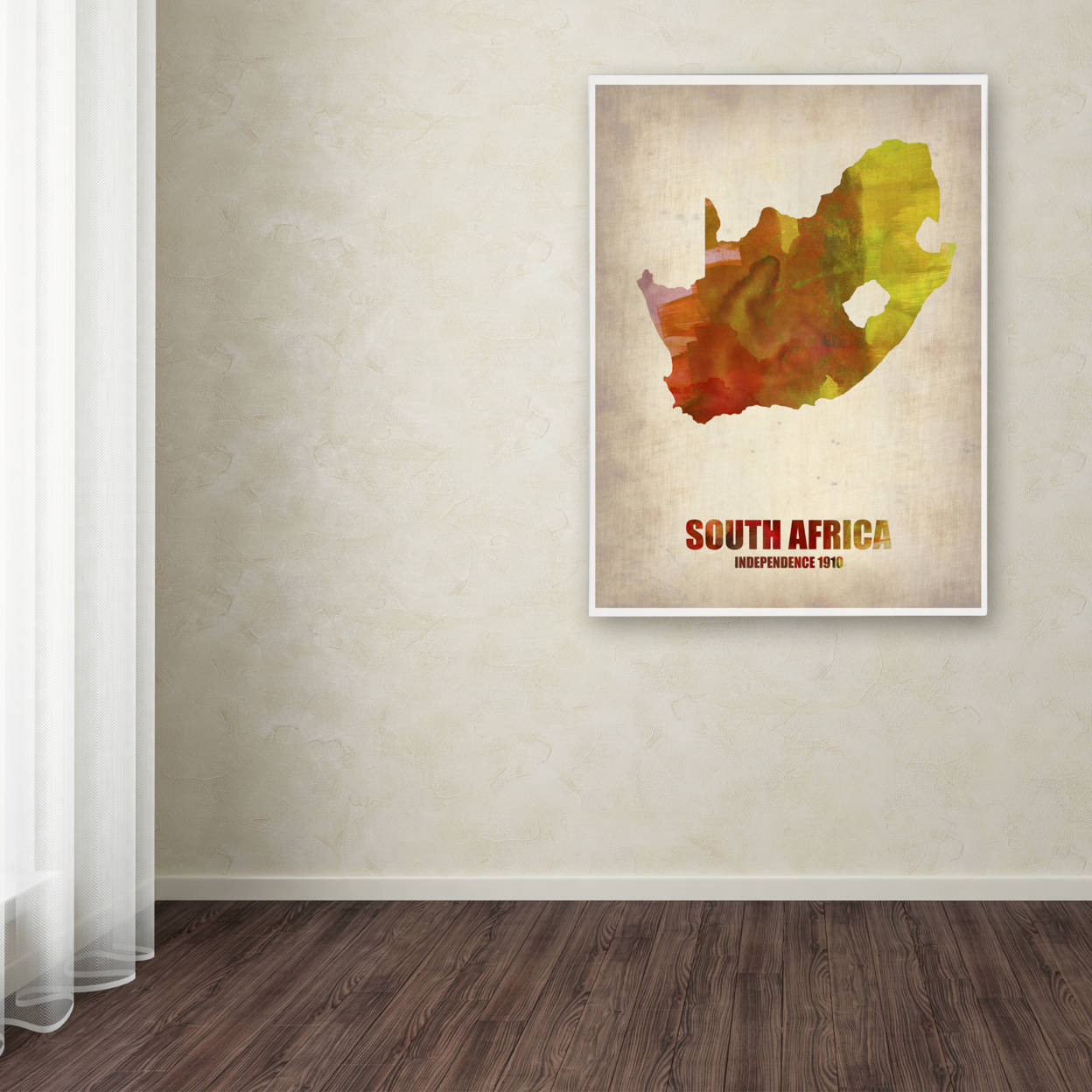 Naxart 'South Africa Watercolor Map' Canvas Wall Art 35 X 47 Inches