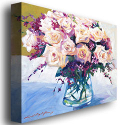 David Lloyd 'Roses In Glass' Canvas Wall Art 35 X 47 Inches