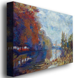 David Lloyd 'Argenteuil On The Seine' Canvas Wall Art 35 X 47 Inches