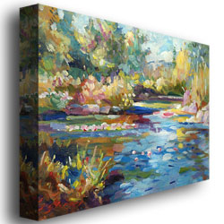 David Lloyd 'Summer Pond' Canvas Wall Art 35 X 47 Inches