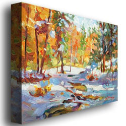 David Lloyd 'Snowy Autumn' Canvas Wall Art 35 X 47 Inches