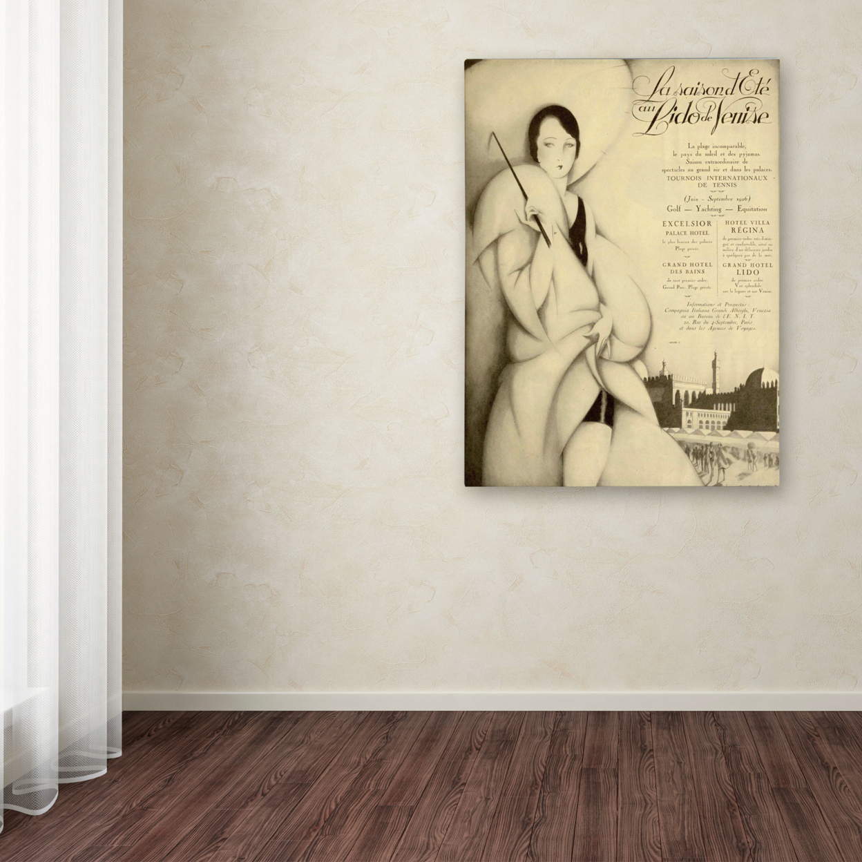Vintage Apple Collection 'Venise Hotel' Canvas Wall Art 35 X 47 Inches