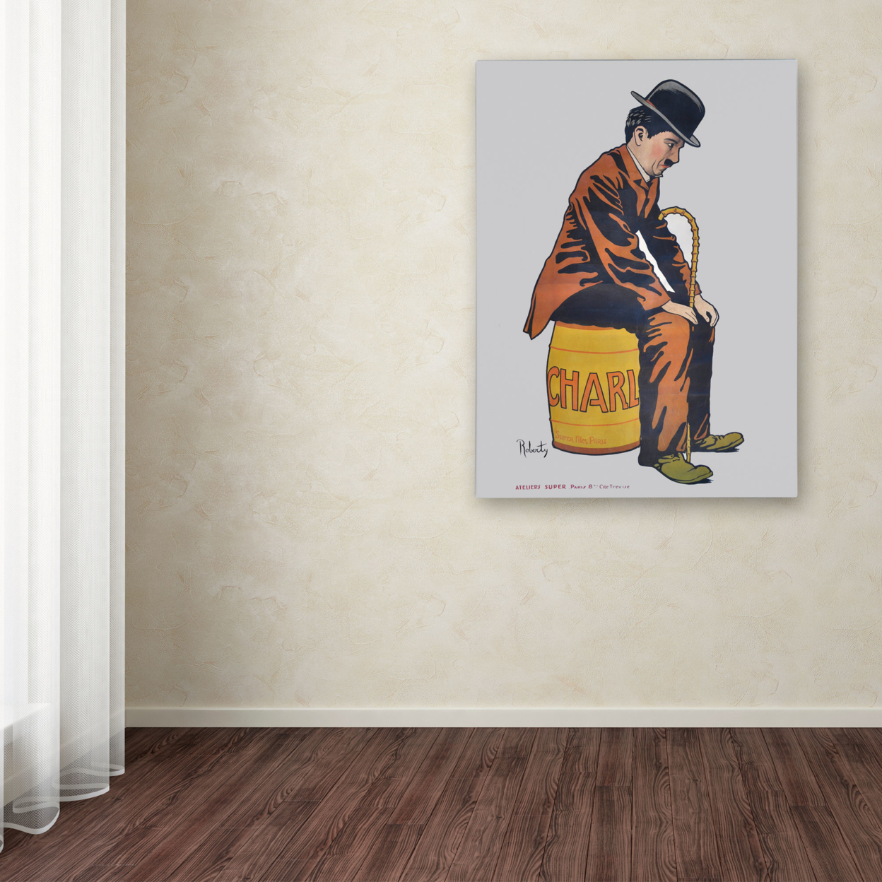 Vintage Apple Collection 'Chaplin' Canvas Wall Art 35 X 47 Inches