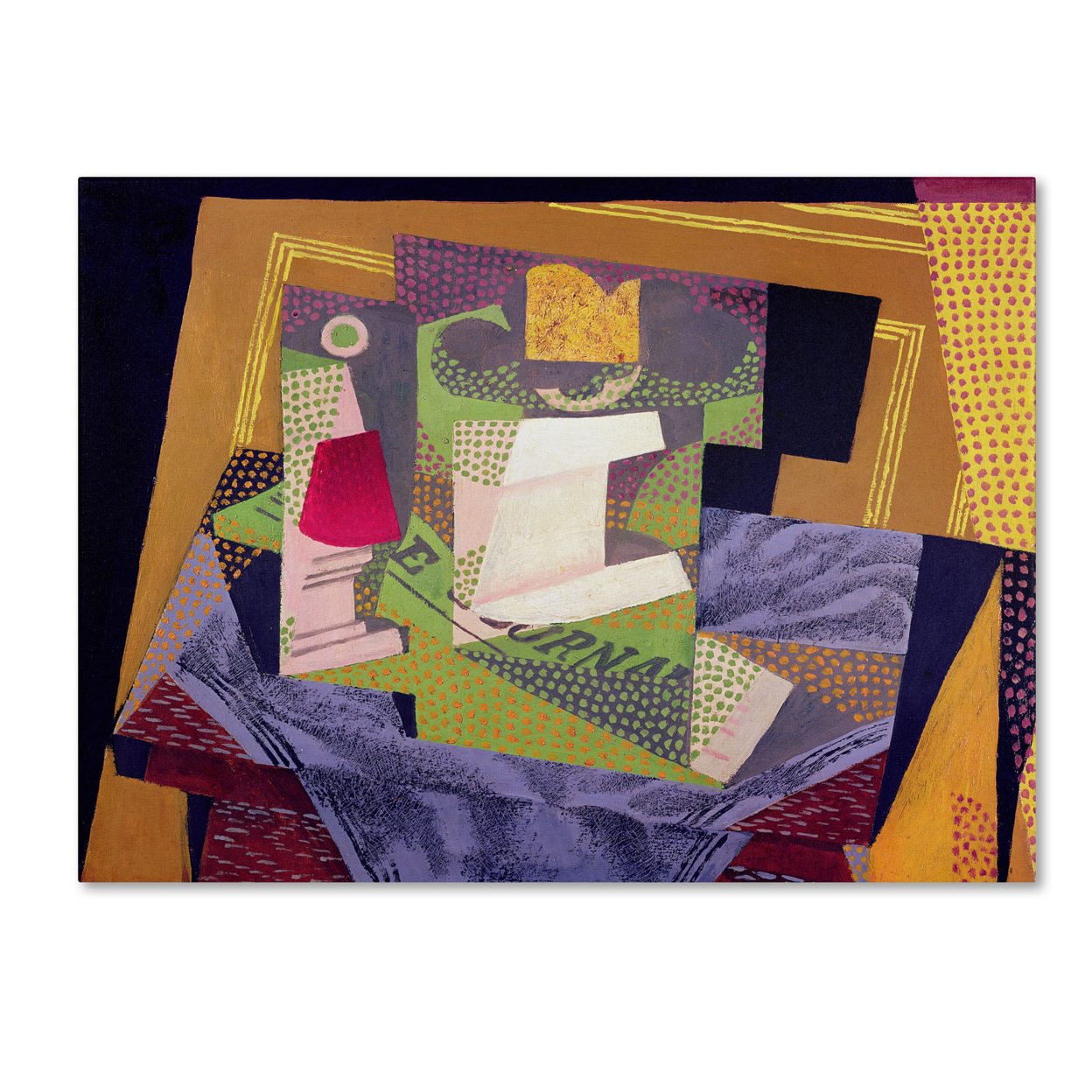 Juan Gris 'Composition On A Table 1916' Canvas Wall Art 35 X 47 Inches