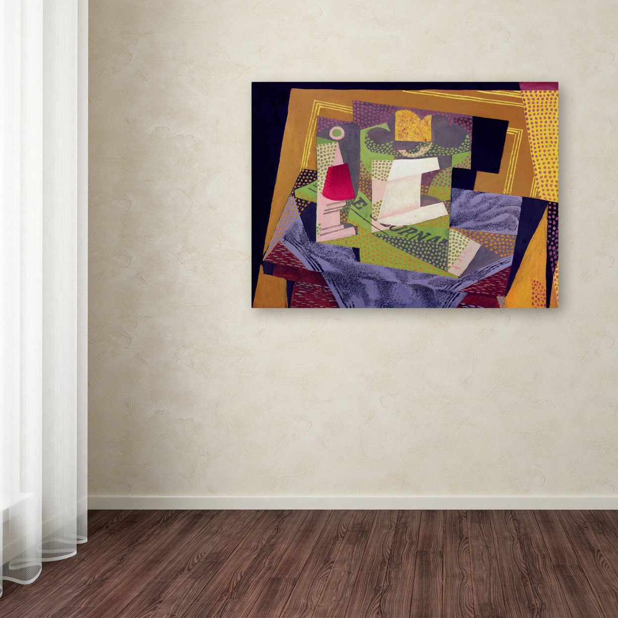 Juan Gris 'Composition On A Table 1916' Canvas Wall Art 35 X 47 Inches
