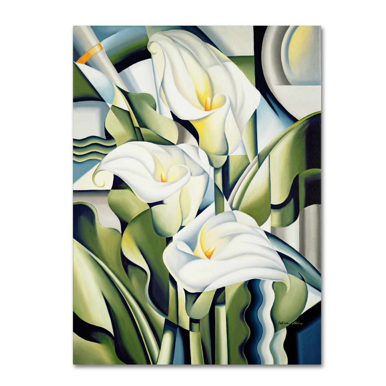 Catherine Abel 'Cubist Lilies 2002' Canvas Wall Art 35 X 47 Inches