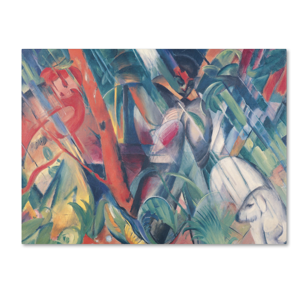 Franz Marc 'In The Rain 1912' Canvas Wall Art 35 X 47 Inches