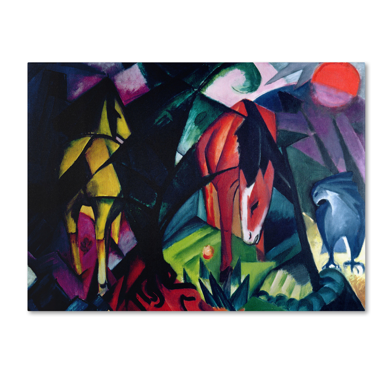 Franz Marc 'Horse And Eagle 1912' Canvas Wall Art 35 X 47 Inches