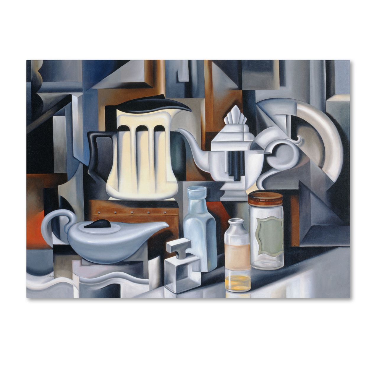 Catherine Abel 'Still Life With Teapots' Canvas Wall Art 35 X 47 Inches