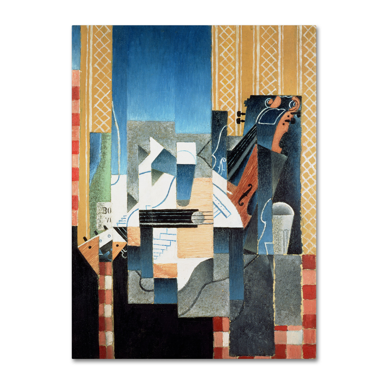 Juan Gris 'Still Life With Violin And Guitar' Canvas Wall Art 35 X 47 Inches