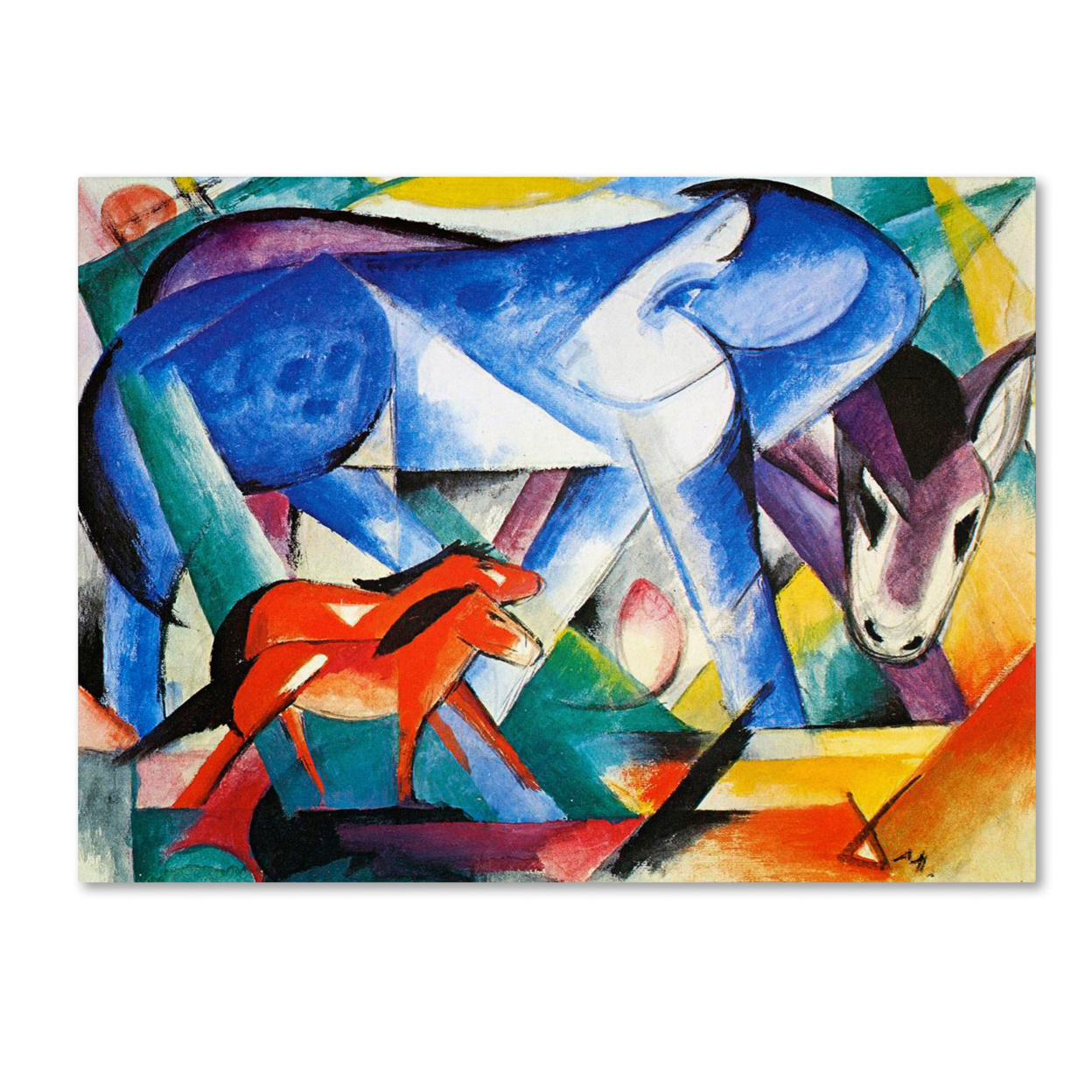 Franz Marc 'The First Animals 1913' Canvas Wall Art 35 X 47 Inches