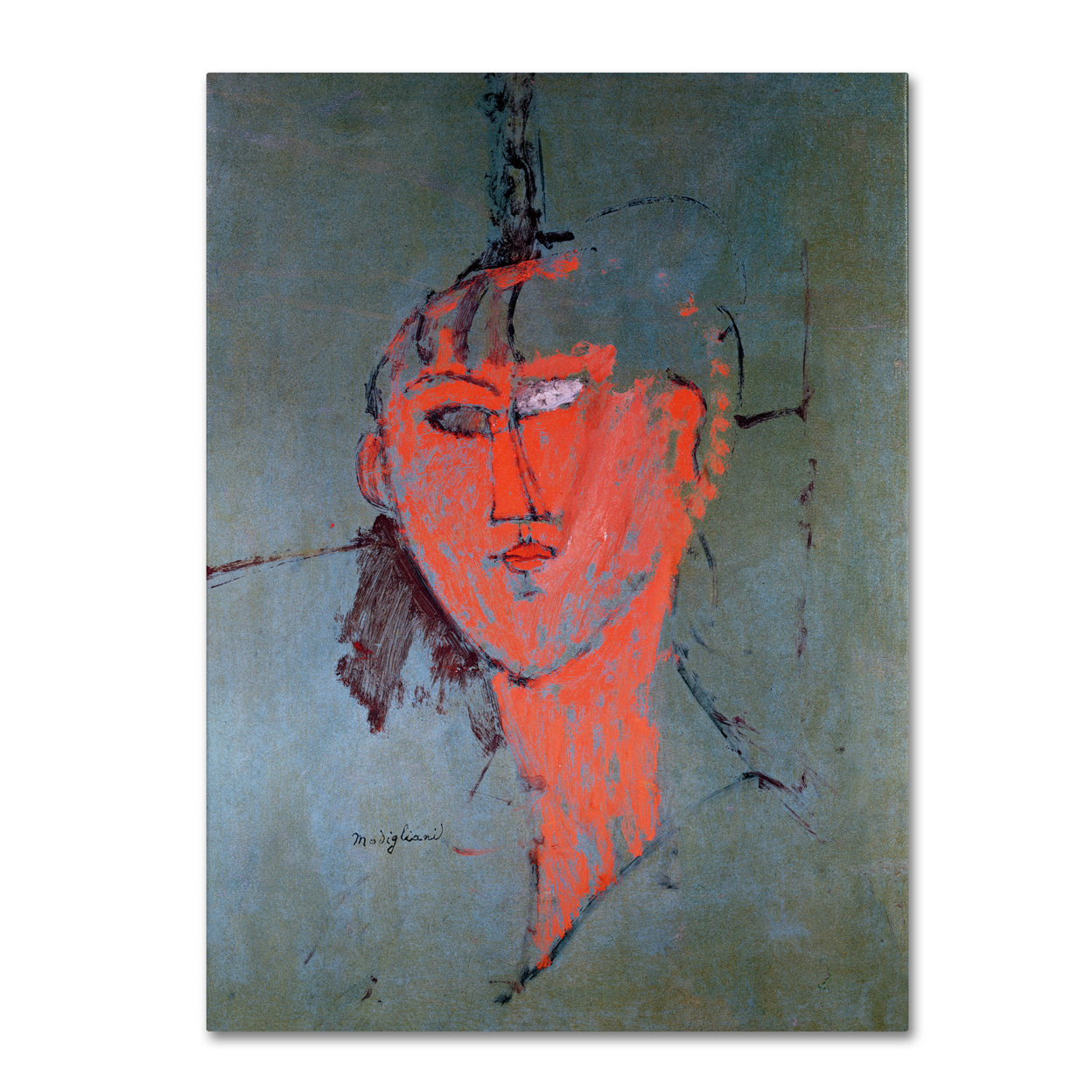 Amadeo Modigliani 'The Red Head 1915' Canvas Wall Art 35 X 47 Inches