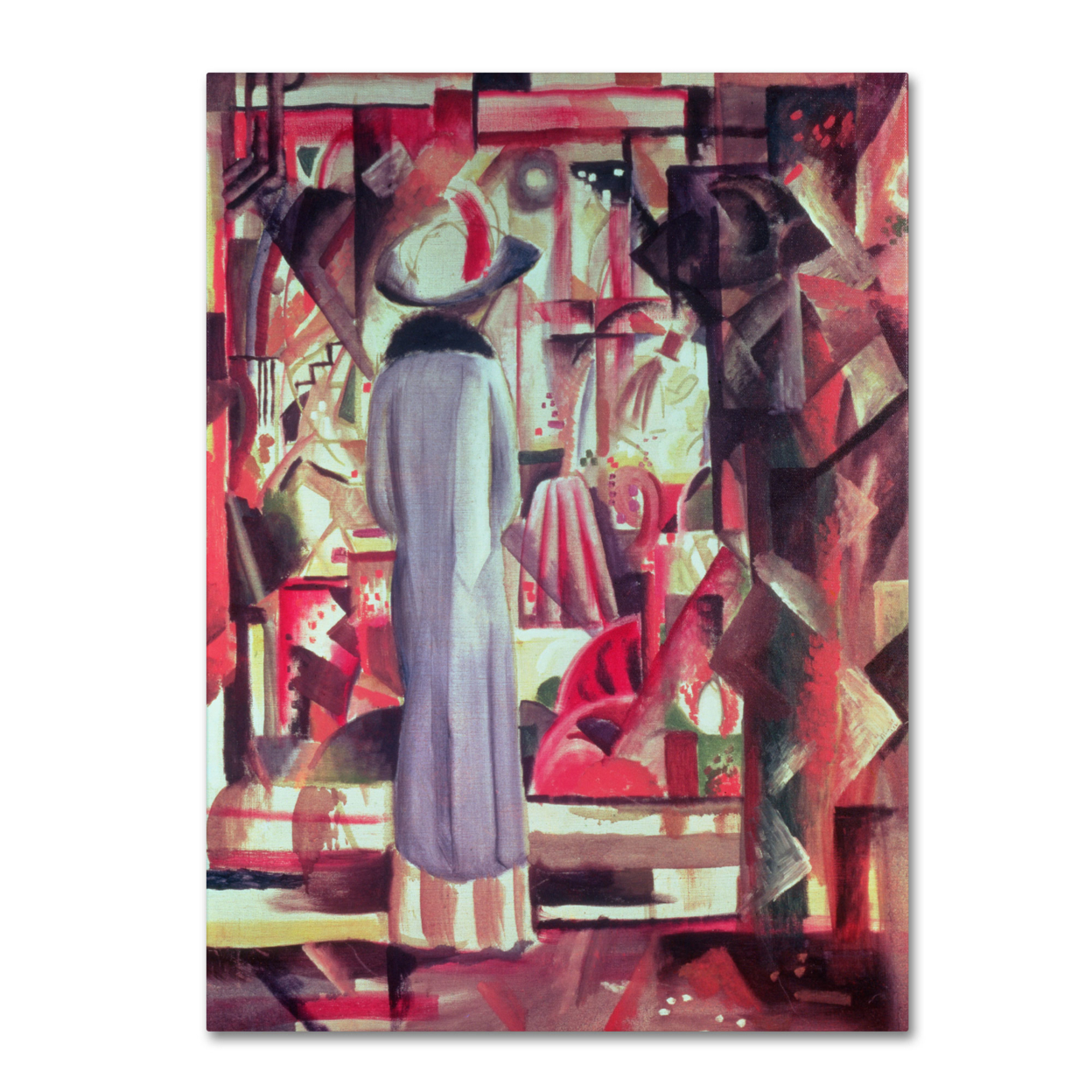 August Macke 'Woman In Front Of A Window' Canvas Wall Art 35 X 47 Inches