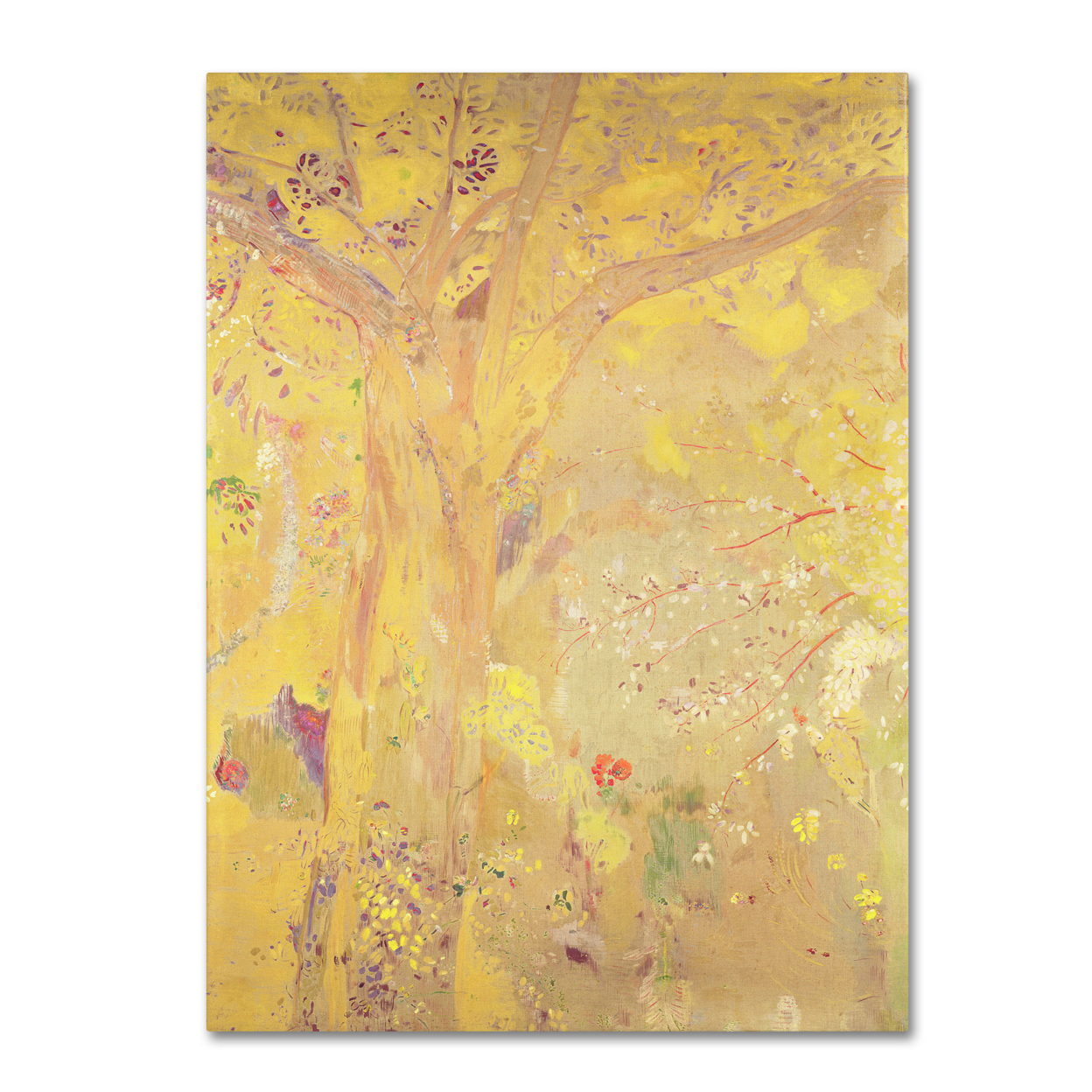 Odilon Redon 'Yellow Tree 1900' Canvas Wall Art 35 X 47 Inches
