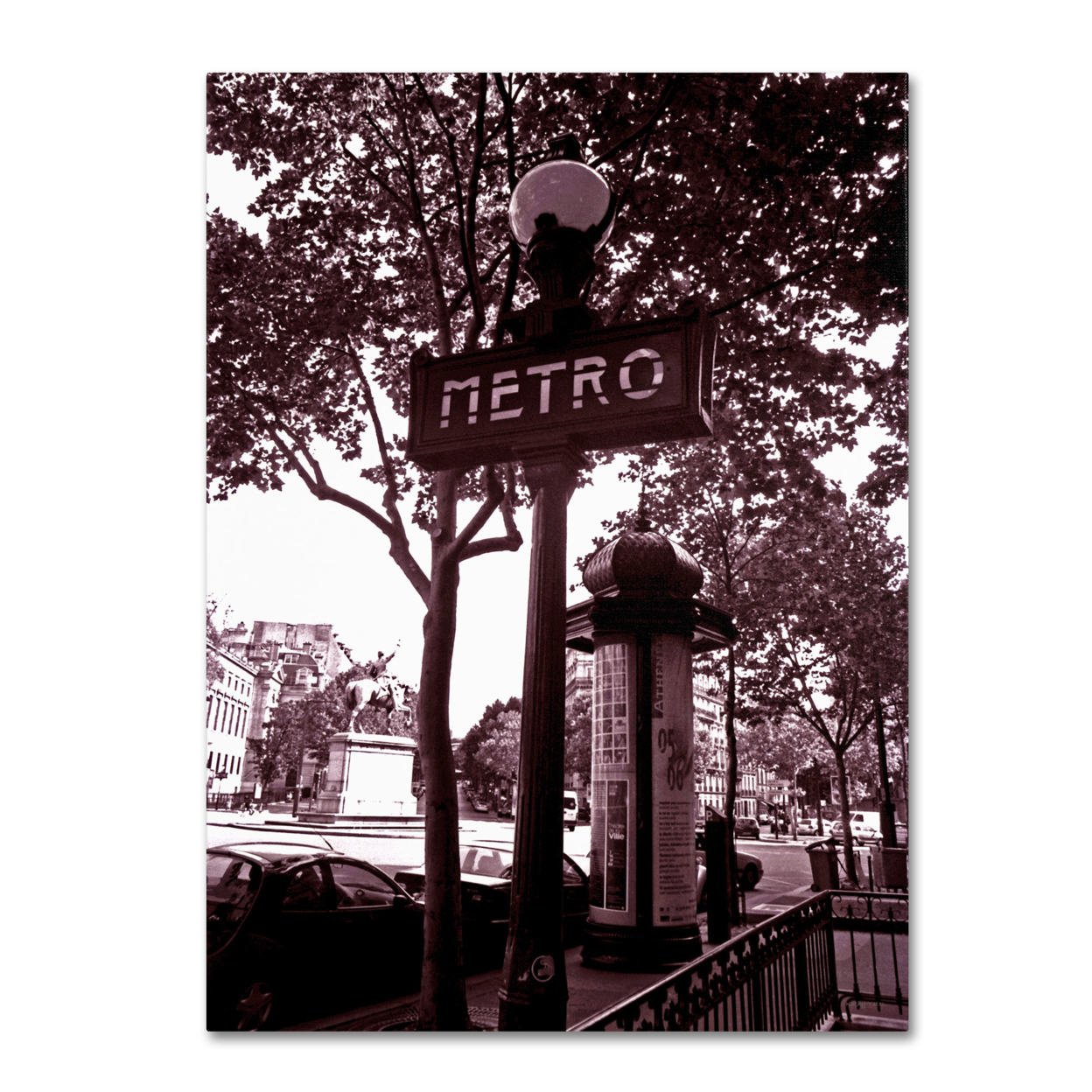 Kathy Yates 'Paris Metro And Kiosk 2' Canvas Wall Art 35 X 47 Inches