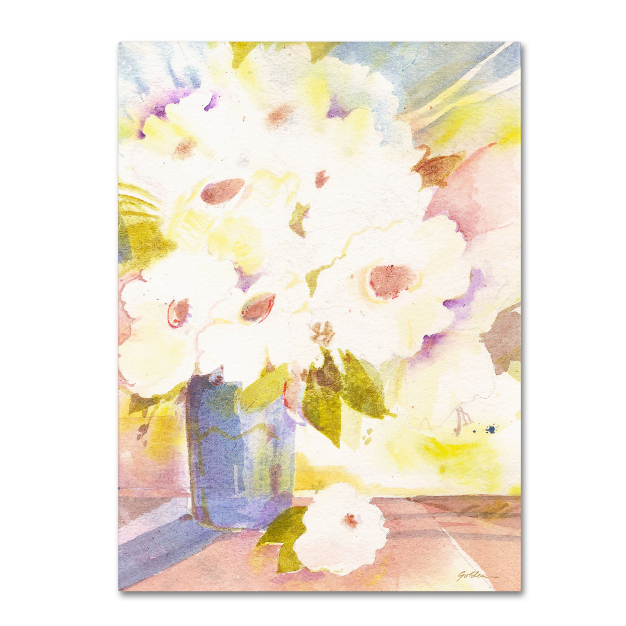 Sheila Golden 'Bouquet In White' Canvas Wall Art 35 X 47 Inches