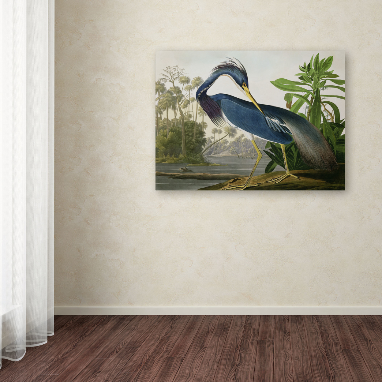John James Audubon 'Louisiana Heron' Canvas Wall Art 35 X 47 Inches