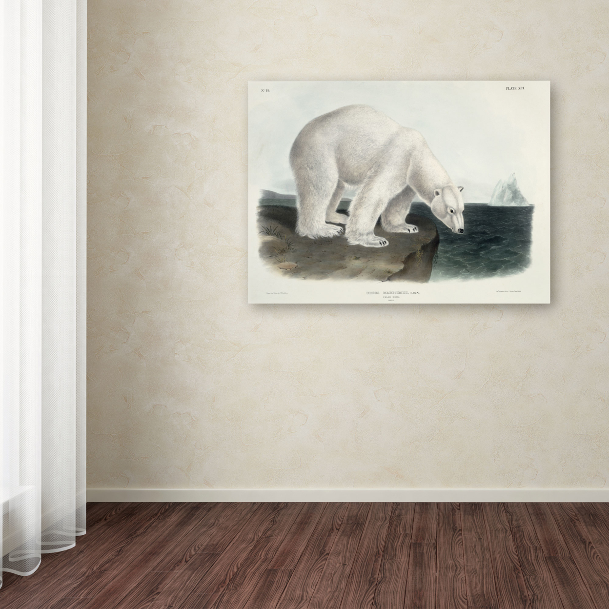 John James Audubon 'Ursus Maritimus Polar Bear' Canvas Wall Art 35 X 47 Inches