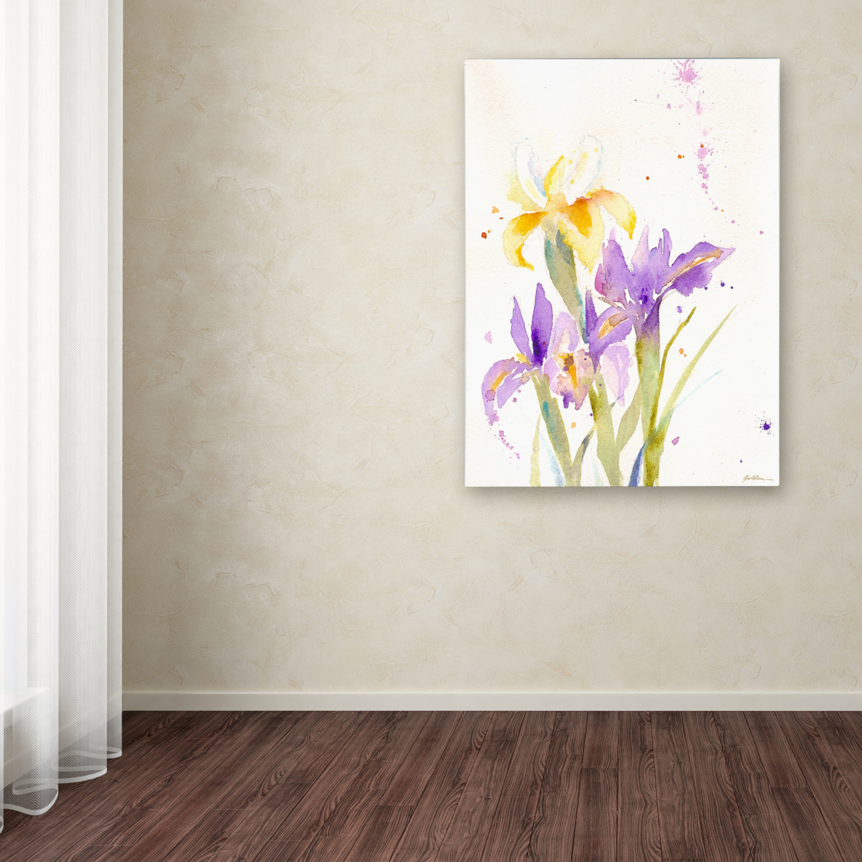 Sheila Golden 'The Golden Iris' Canvas Wall Art 35 X 47 Inches