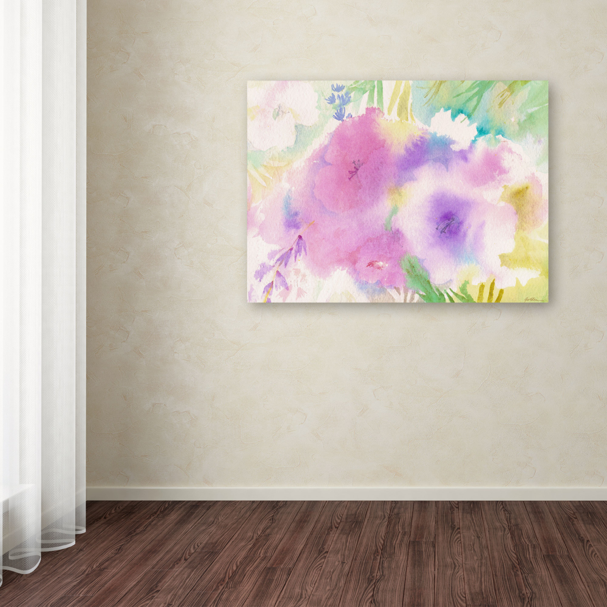 Sheila Golden 'Purple Magic' Canvas Wall Art 35 X 47 Inches
