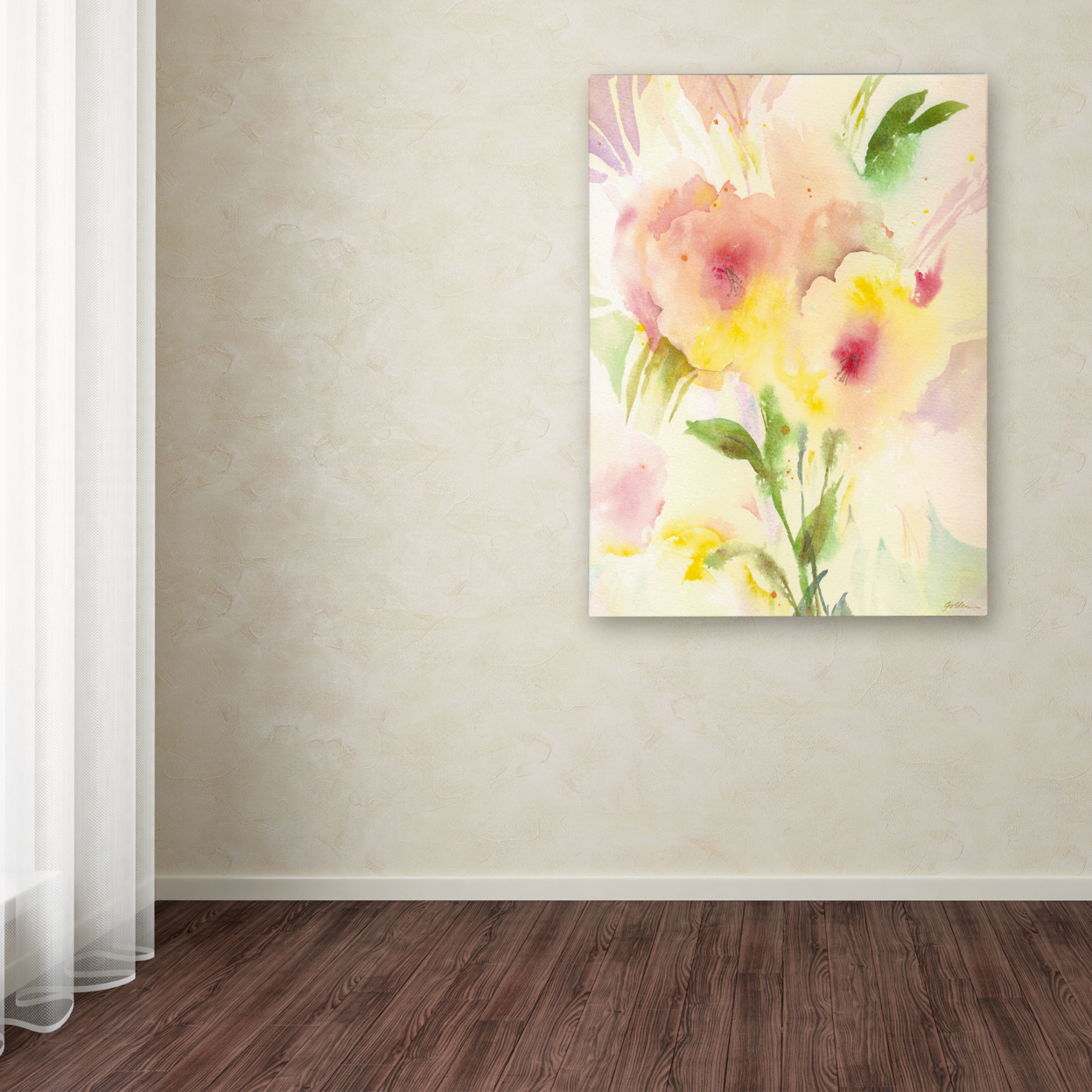 Sheila Golden 'Primrose Reflection' Canvas Wall Art 35 X 47 Inches