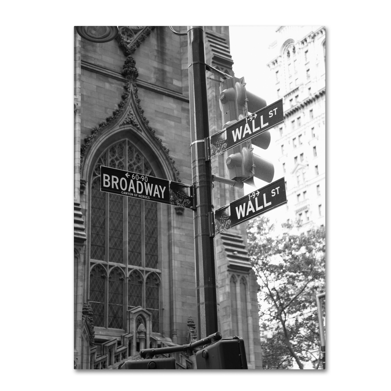 Chris Bliss 'Wall Street Signs' Canvas Wall Art 35 X 47 Inches