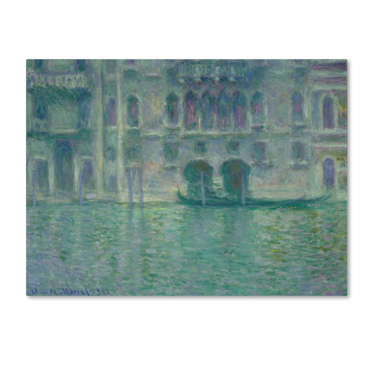 Claude Monet 'Palazzo Da Mula Venice 1908' Canvas Wall Art 35 X 47 Inches