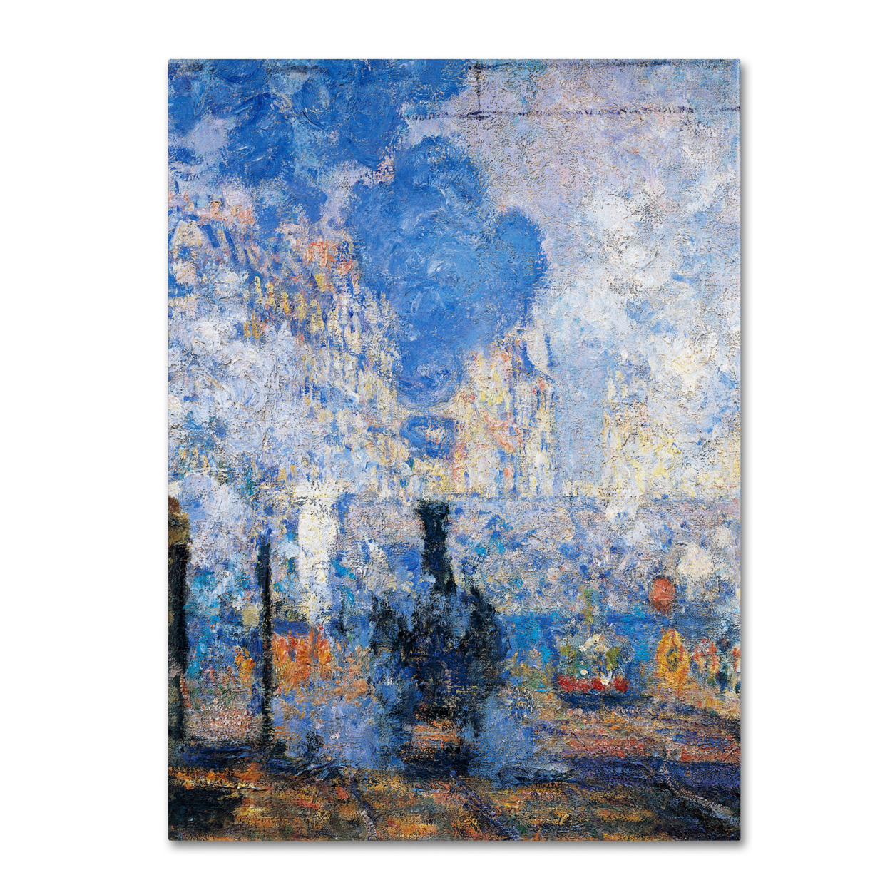 Claude Monet 'Saint Lazare Station' Canvas Wall Art 35 X 47 Inches