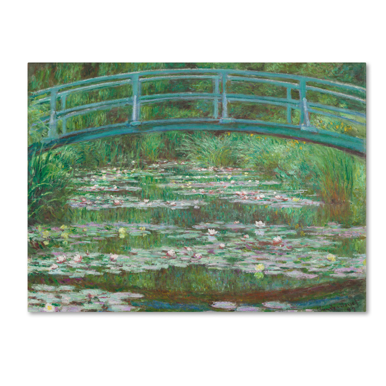Claude Monet 'The Japanese Footbridge 1899' Canvas Wall Art 35 X 47 Inches
