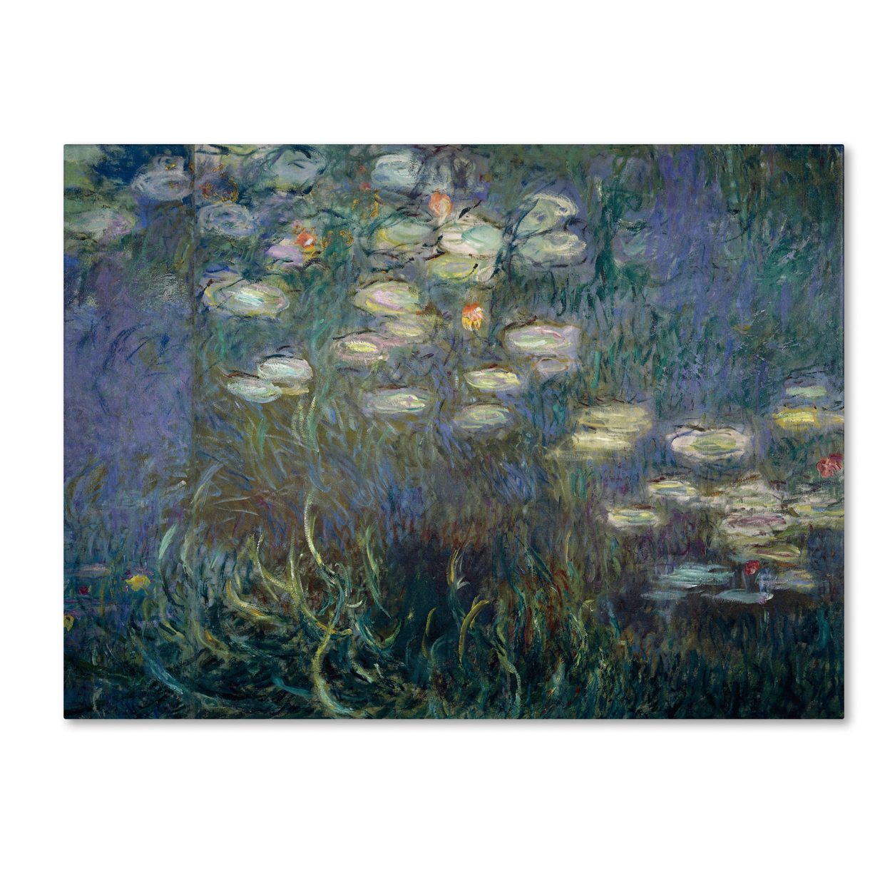 Claude Monet 'Water Lilies 1840-1926' Canvas Wall Art 35 X 47 Inches