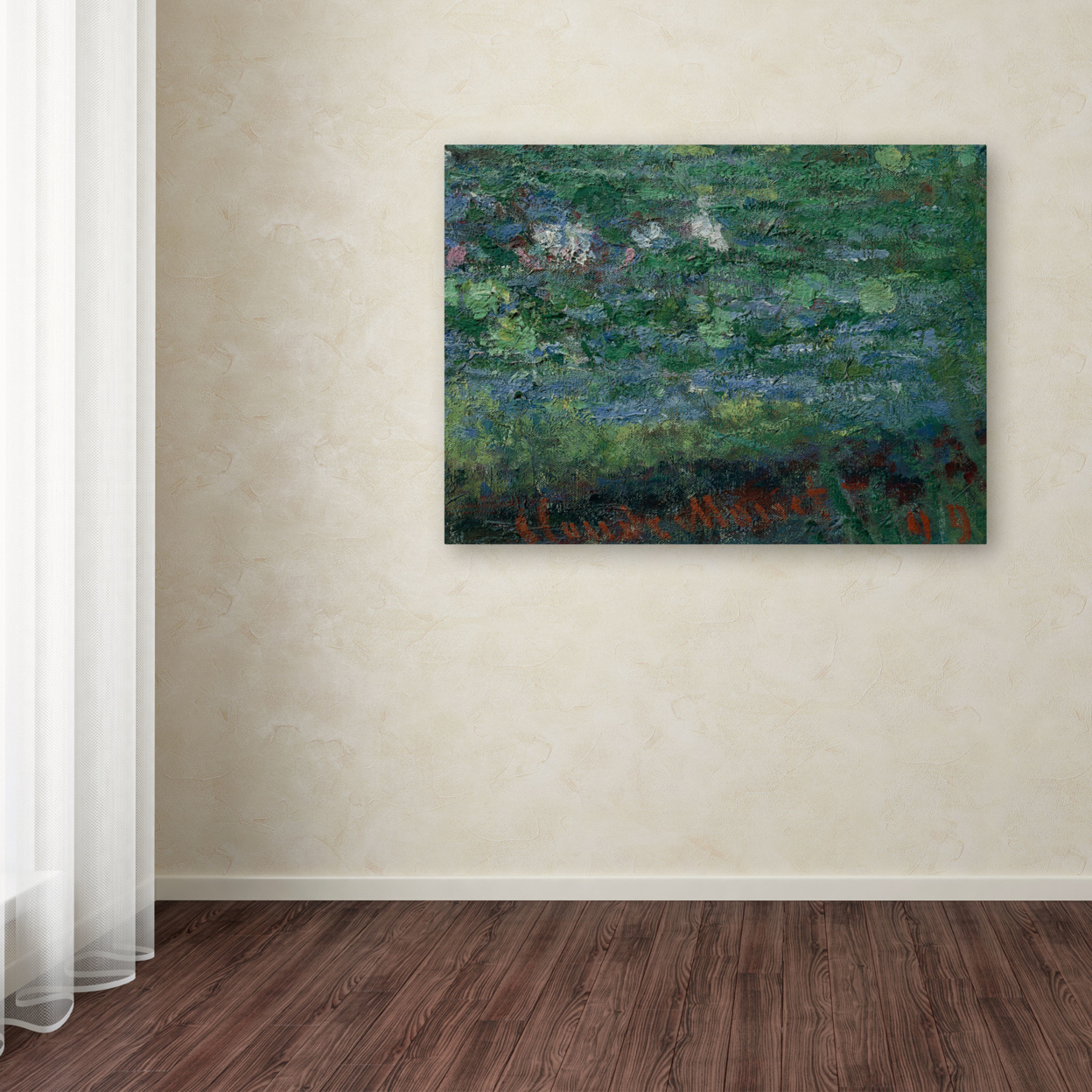 Claude Monet 'The Waterlily Pond Green Harmony' Canvas Wall Art 35 X 47 Inches