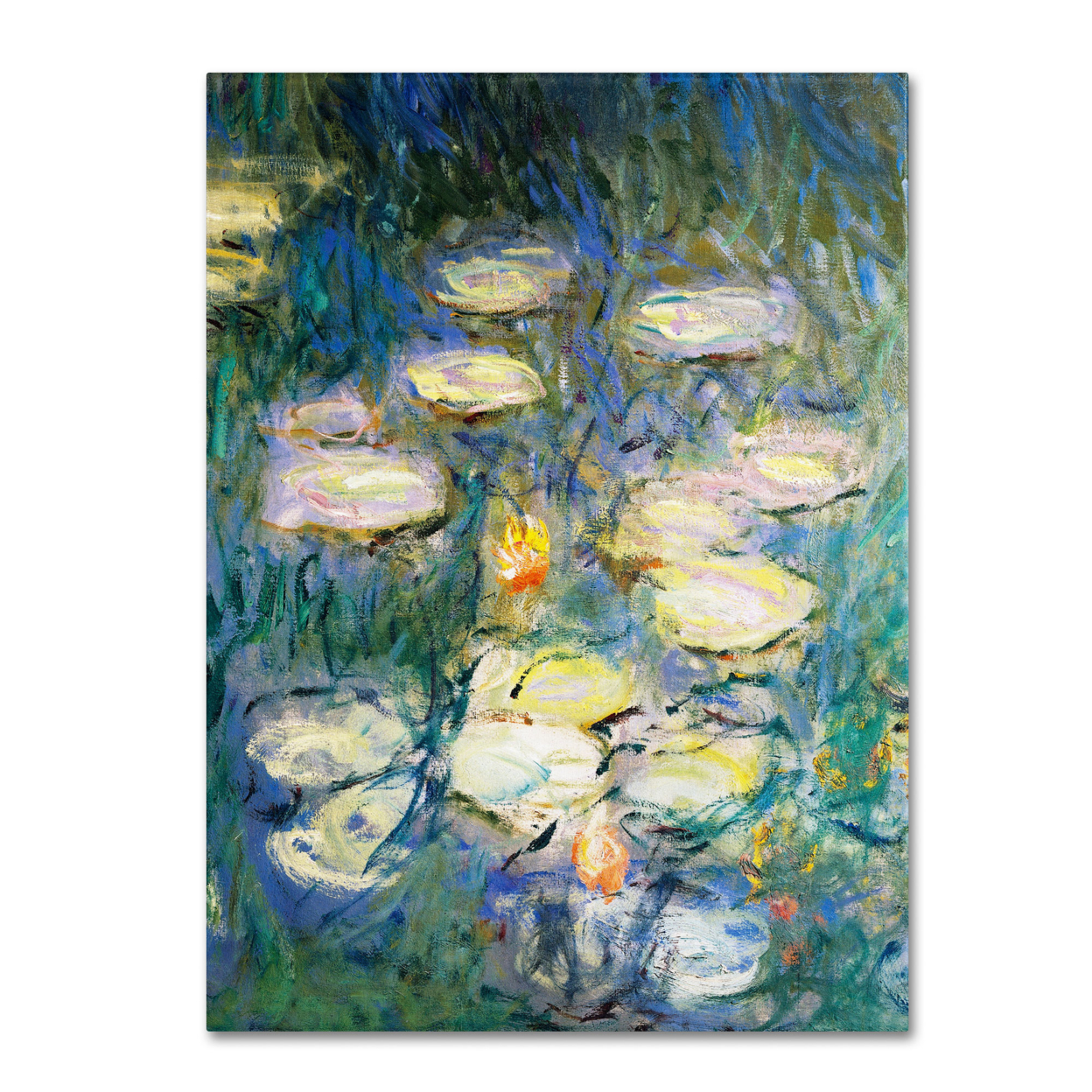 Claude Monet 'Water Lilies V 1840-1926' Canvas Wall Art 35 X 47 Inches