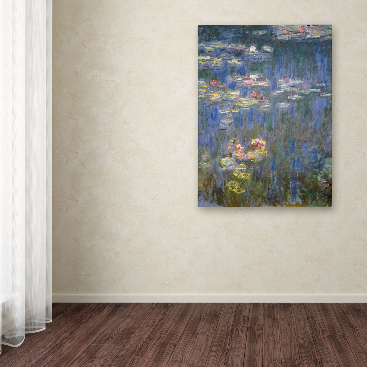 Claude Monet 'Water Lilies IV 1840-1926' Canvas Wall Art 35 X 47 Inches