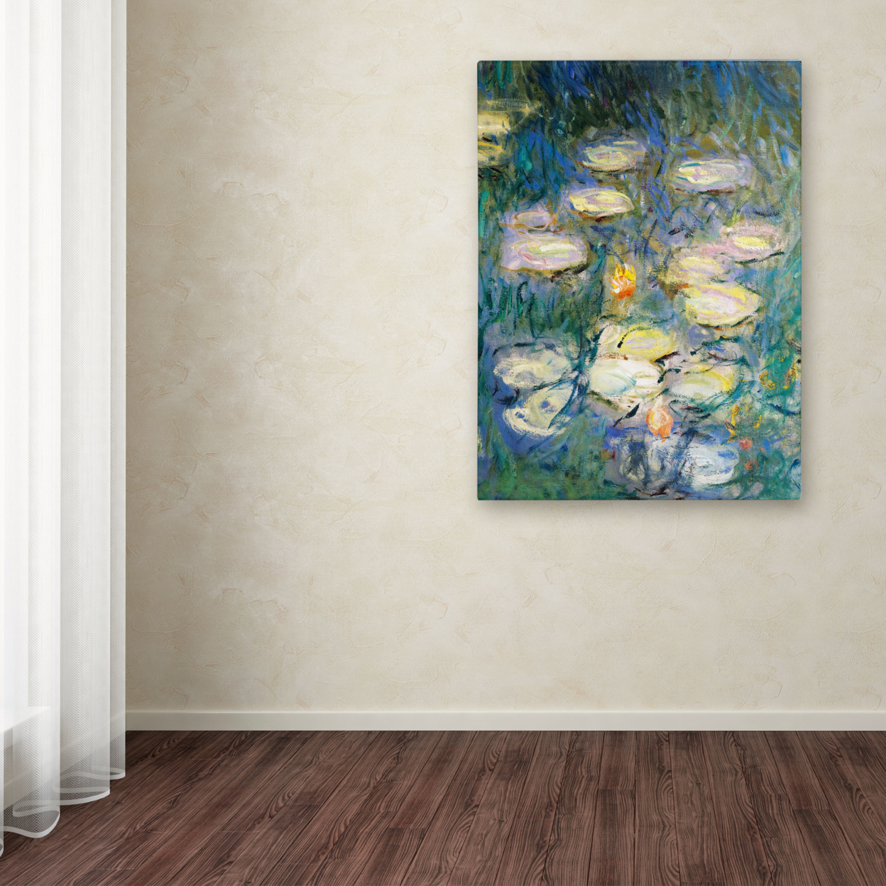 Claude Monet 'Water Lilies V 1840-1926' Canvas Wall Art 35 X 47 Inches