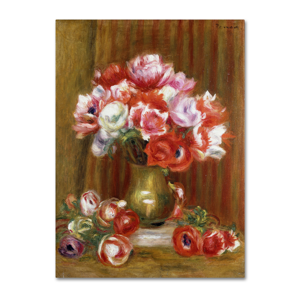 Pierre Renoir 'Anemones 1909' Canvas Wall Art 35 X 47 Inches
