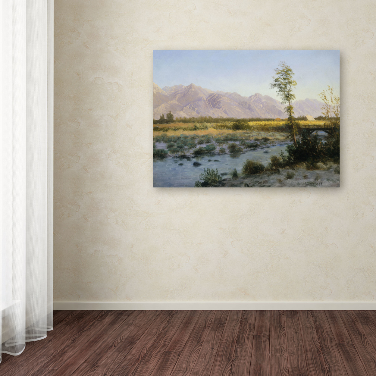 Albert Bierstadt 'Prairie Landscape' Canvas Wall Art 35 X 47 Inches