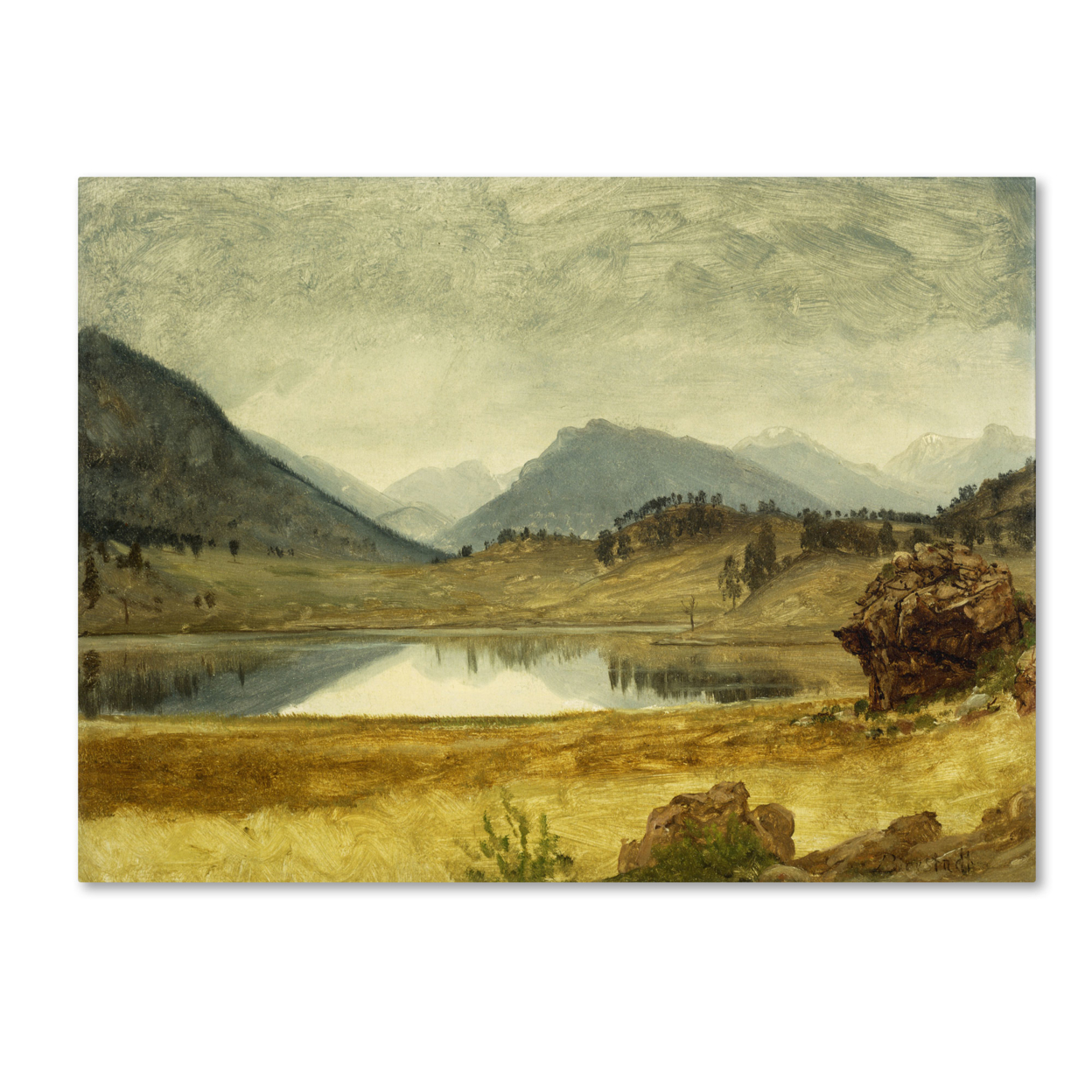 Albert Bierstadt 'Wind River Country' Canvas Wall Art 35 X 47 Inches