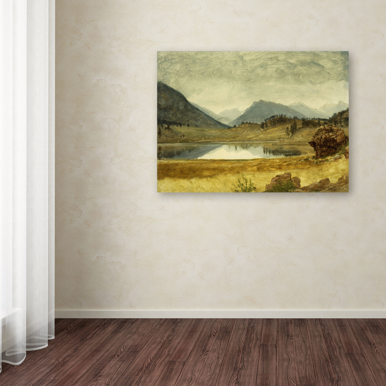 Albert Bierstadt 'Wind River Country' Canvas Wall Art 35 X 47 Inches