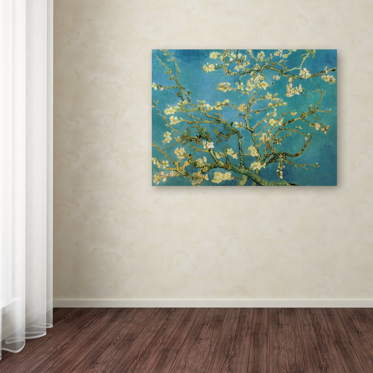 Vincent Van Gogh 'Almond Branches In Bloom 1890' Canvas Wall Art 35 X 47 Inches
