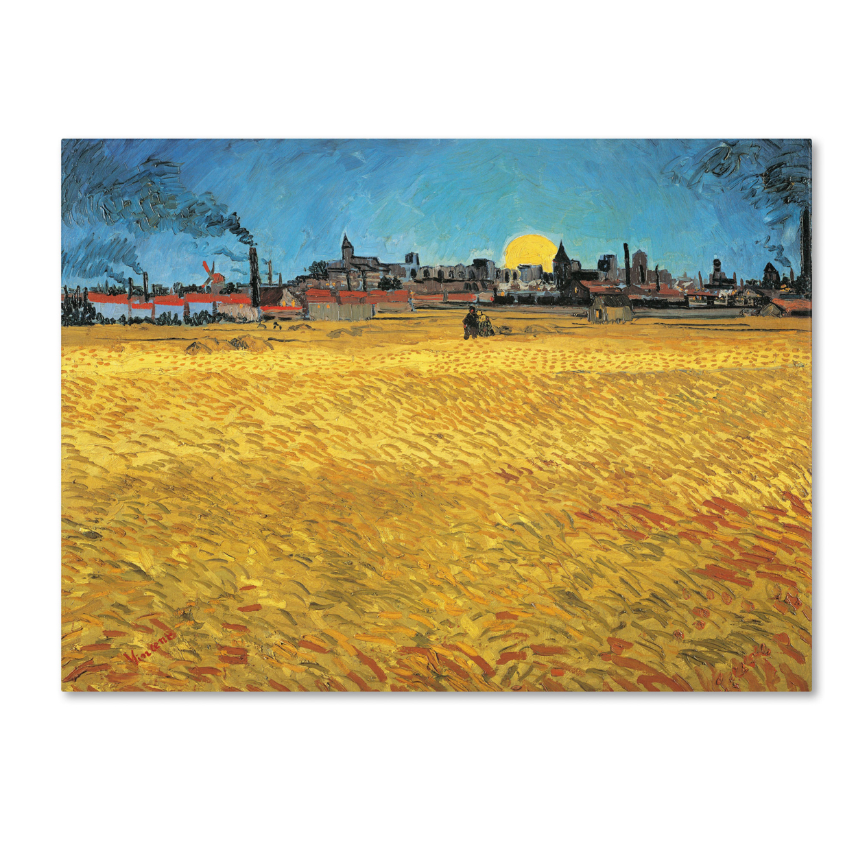 Vincent Van Gogh 'Summer Evening 1888' Canvas Wall Art 35 X 47 Inches
