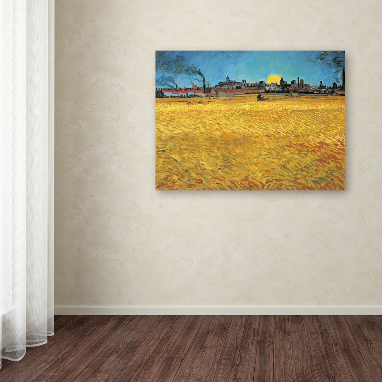Vincent Van Gogh 'Summer Evening 1888' Canvas Wall Art 35 X 47 Inches
