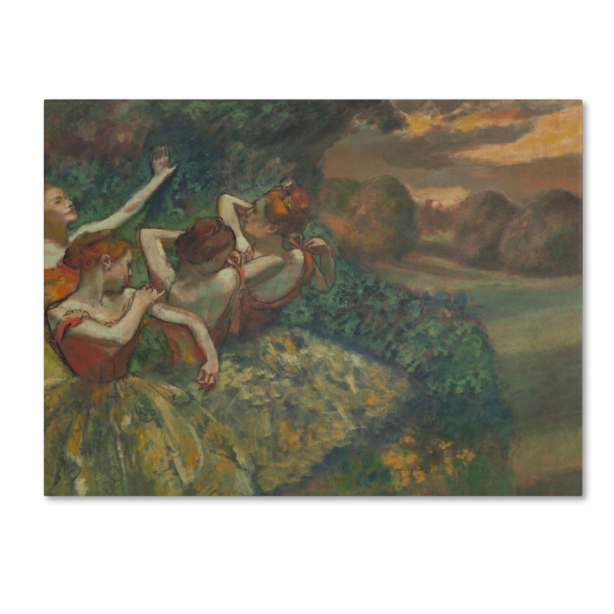 Edgar Degas 'Four Dancers 1899' Canvas Wall Art 35 X 47 Inches