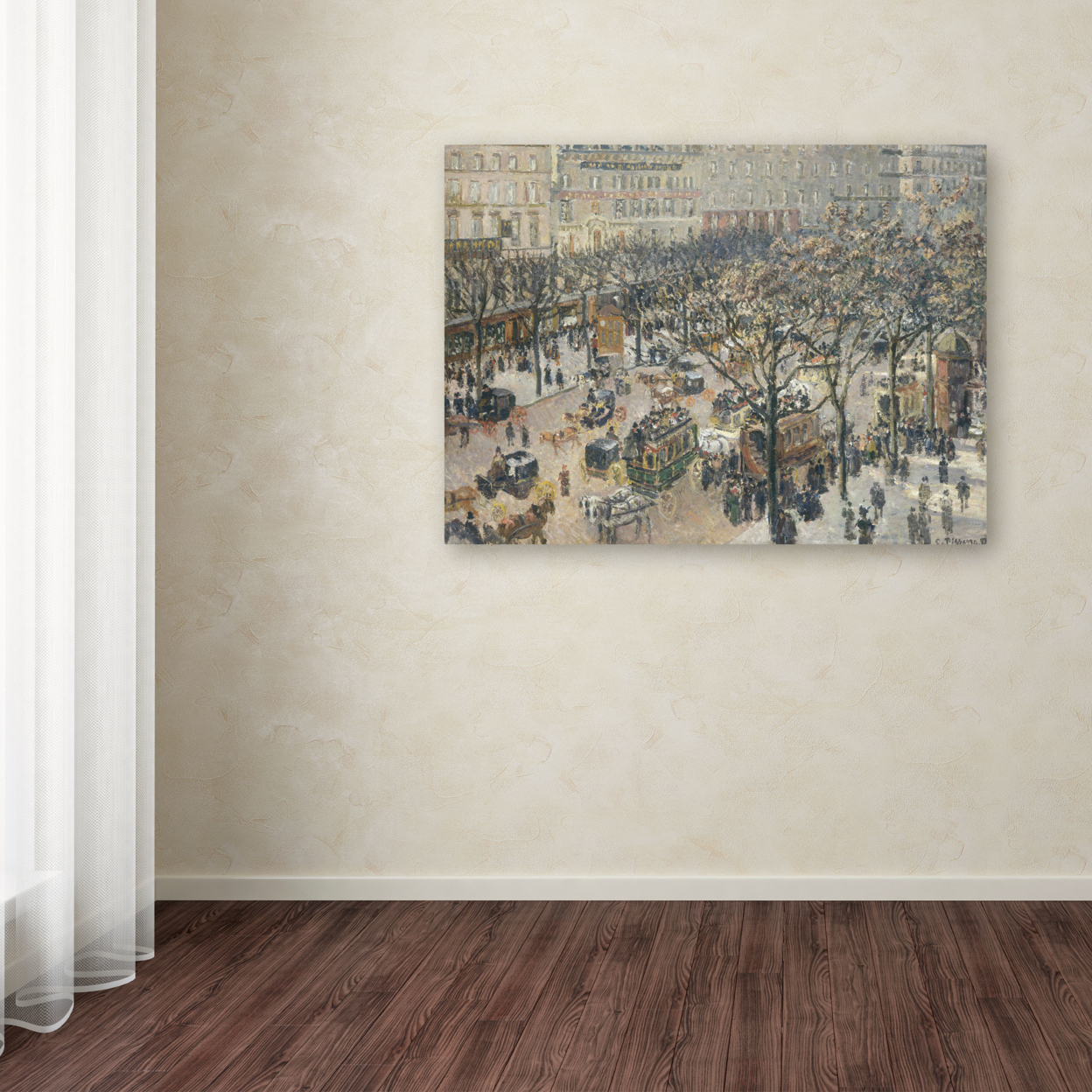 Camille Pissarro 'Boulevard Des Italiens 1897' Canvas Wall Art 35 X 47 Inches