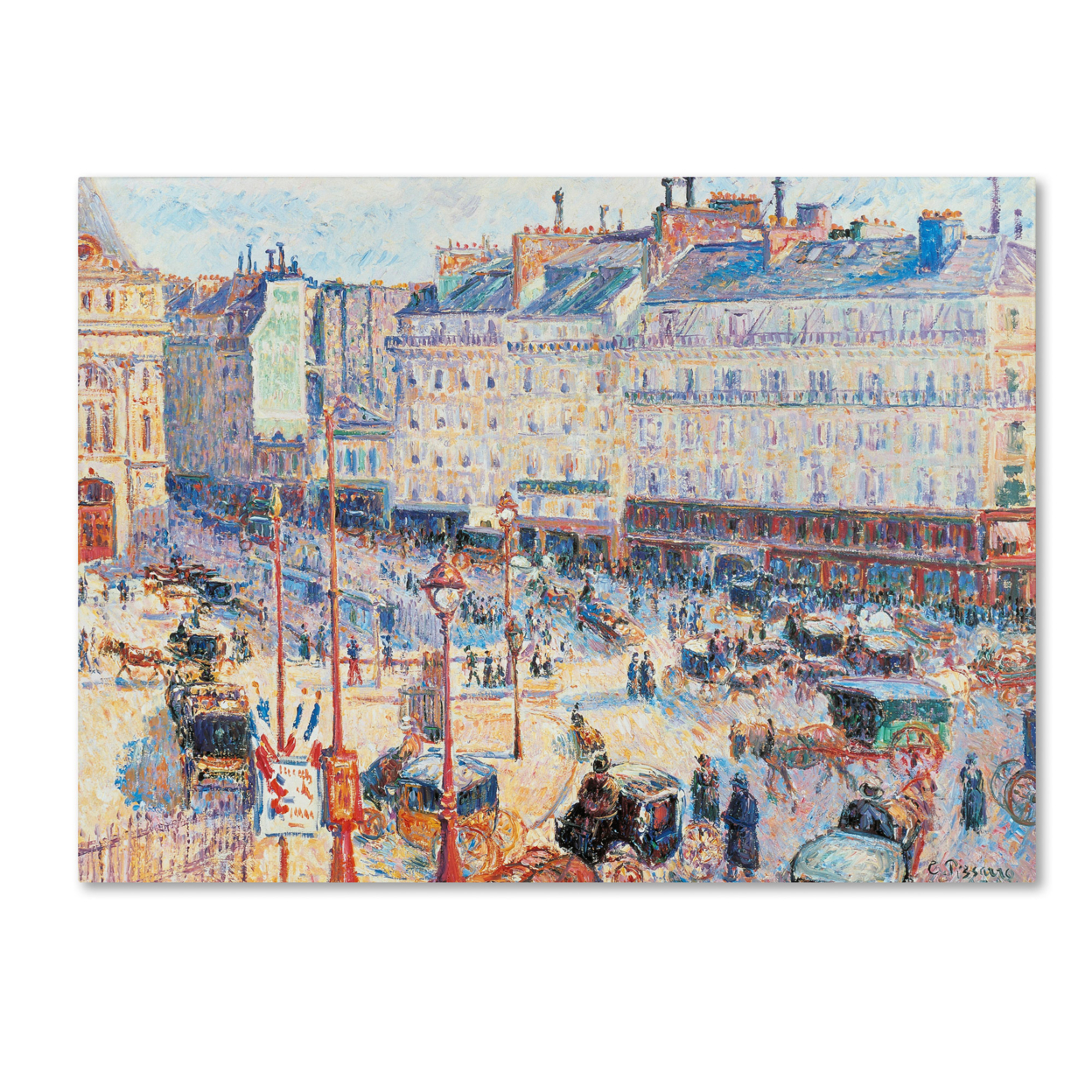 Camille Pissarro 'Place Du Havre 1893' Canvas Wall Art 35 X 47 Inches