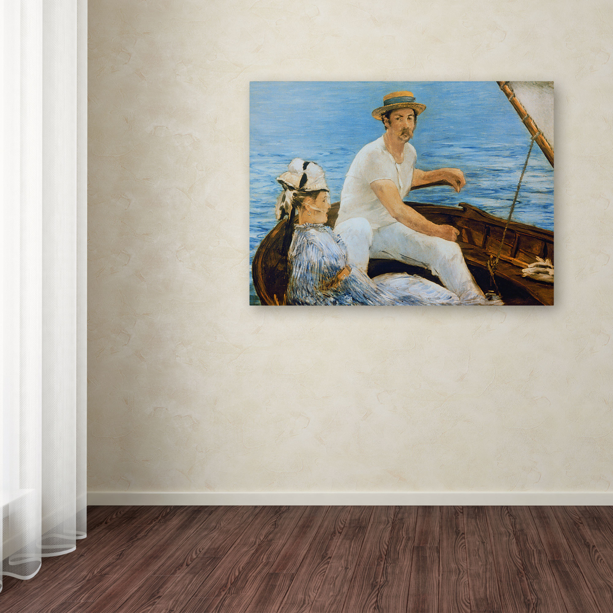 Edouard Manet 'Boating 1874' Canvas Wall Art 35 X 47 Inches