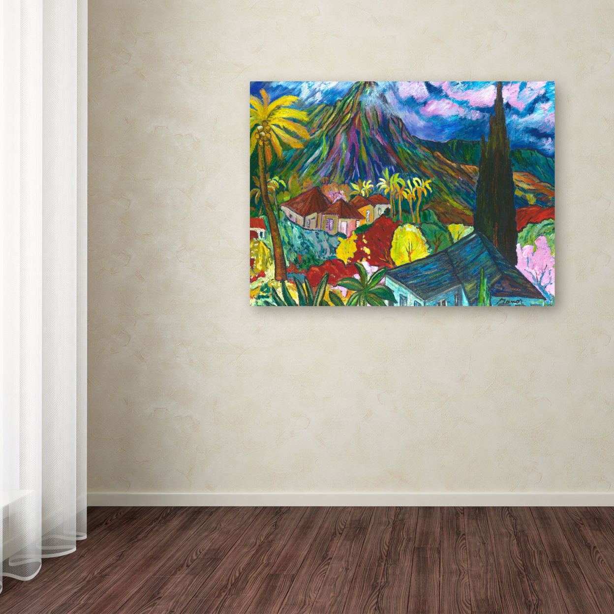 House By The Mountain' Canvas Wall Art 35 X 47 Inches