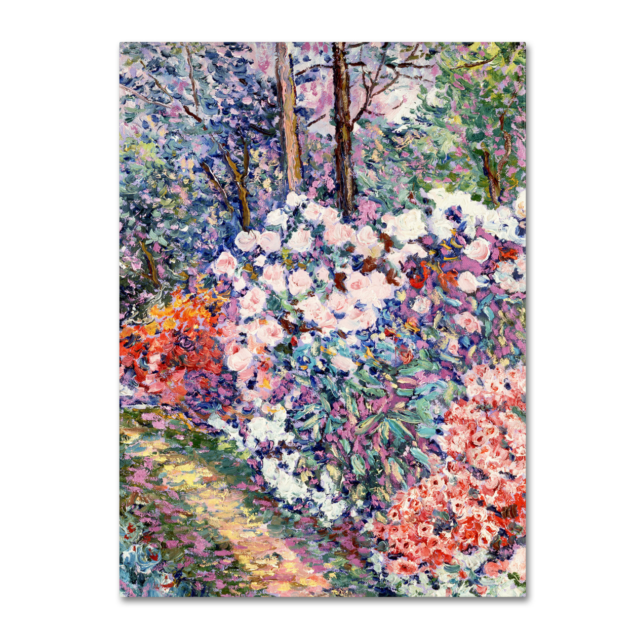 Manor Shadian 'Flowers In The Forest' Canvas Wall Art 35 X 47 Inches