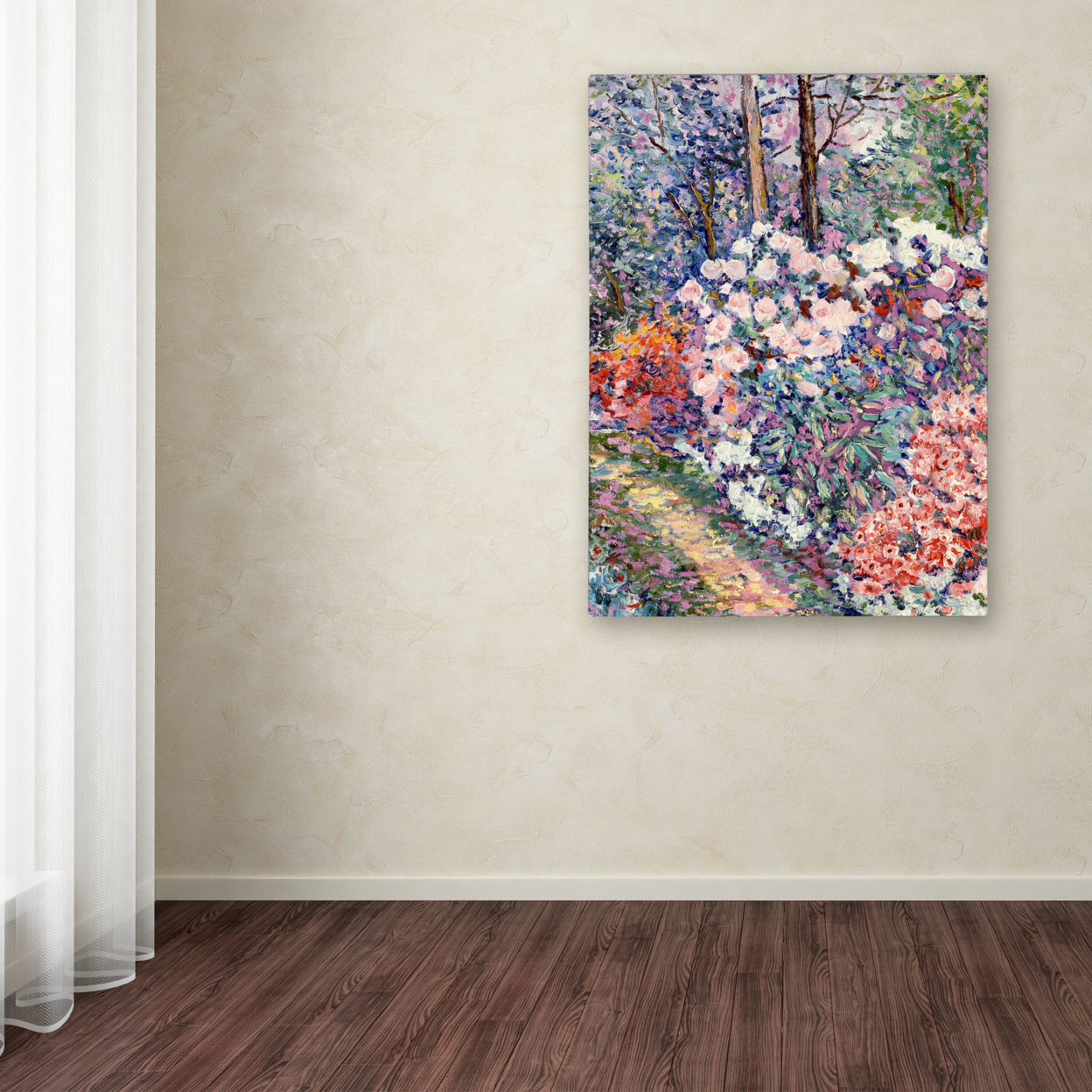 Manor Shadian 'Flowers In The Forest' Canvas Wall Art 35 X 47 Inches