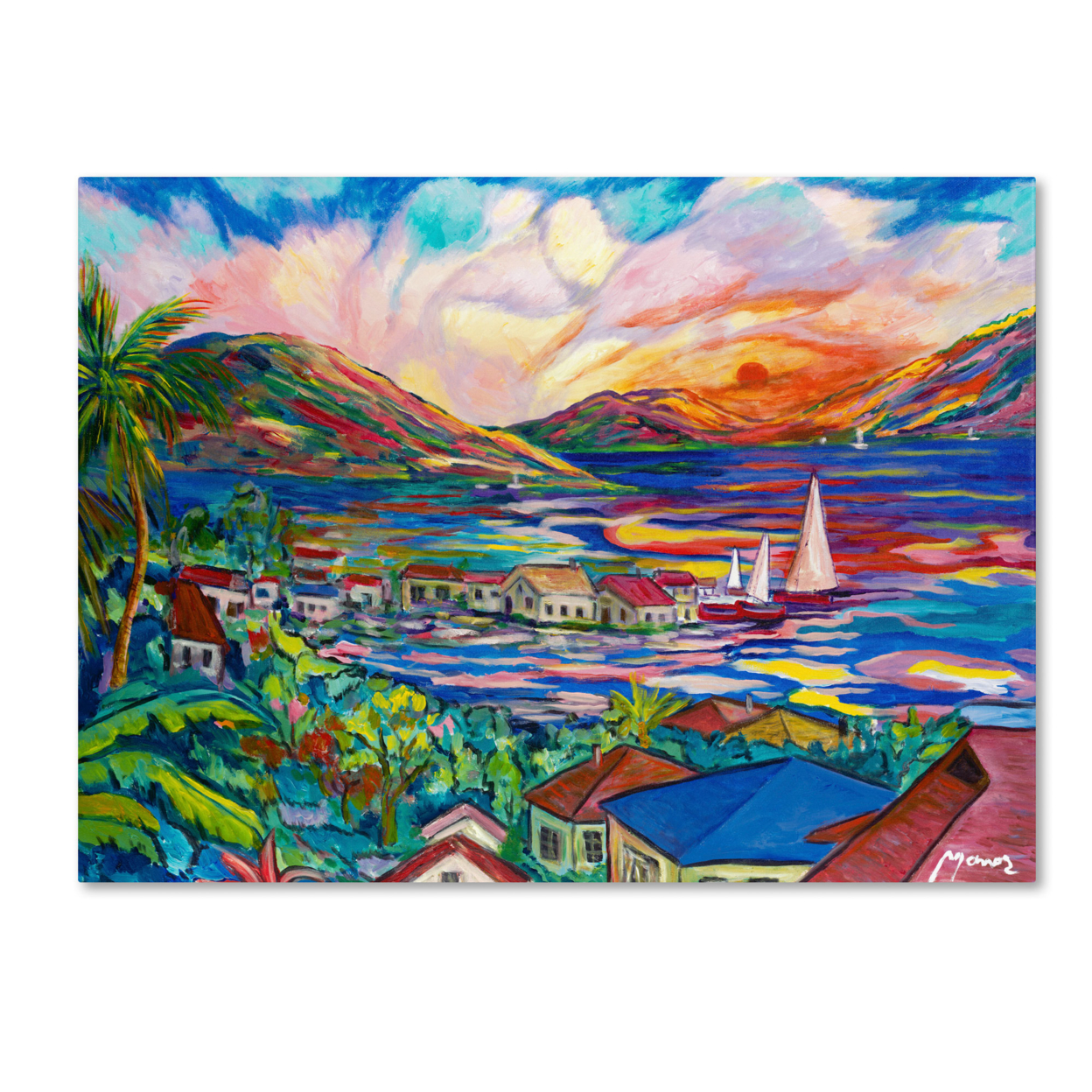 Manor Shadian 'Sunset' Canvas Wall Art 35 X 47 Inches